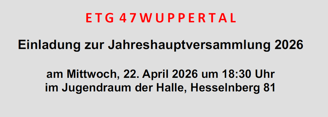 Einladung zur Jahreshauptversammlung 2026